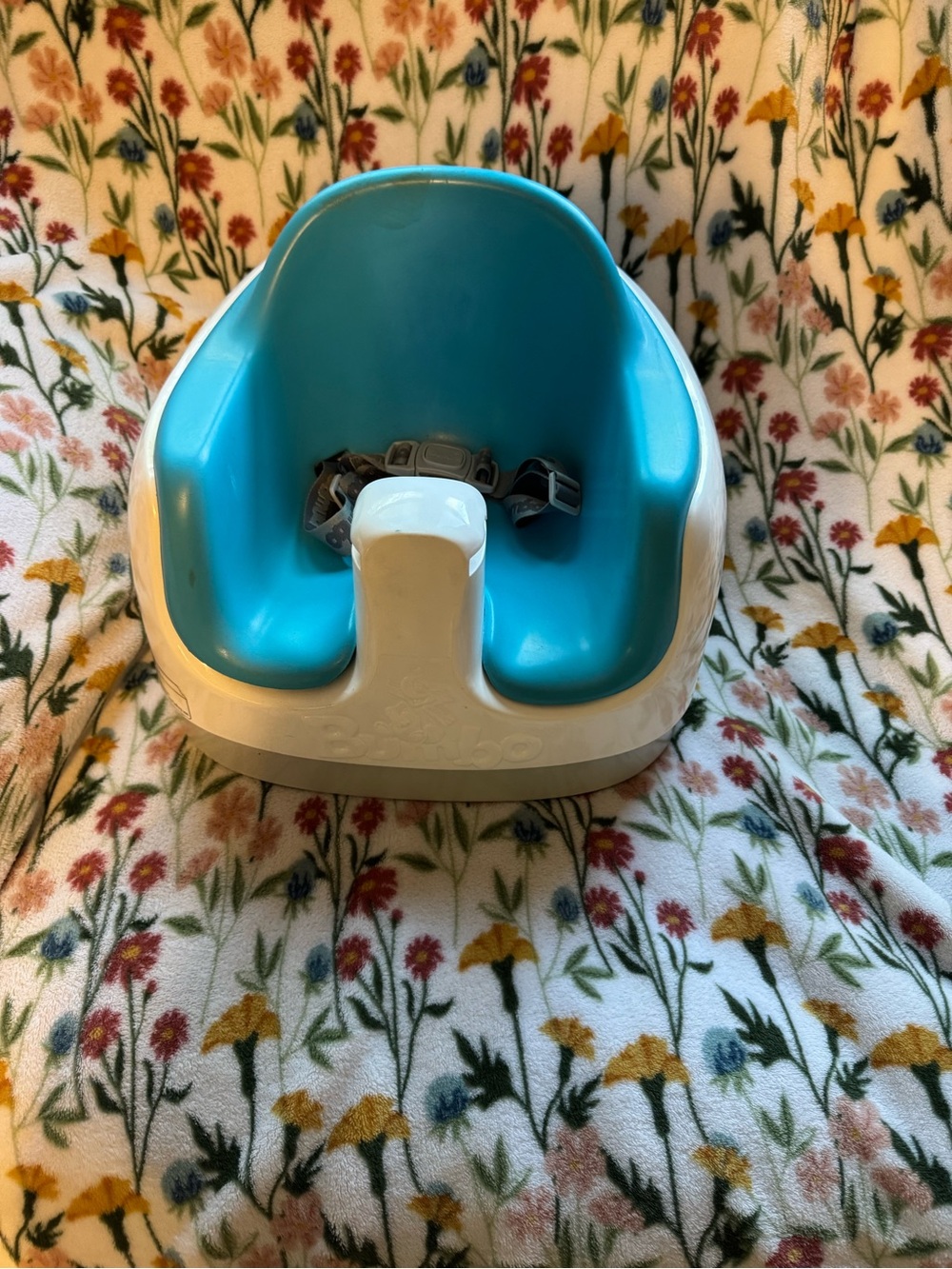 Bright Turquoise Baby Seat with Safety Straps